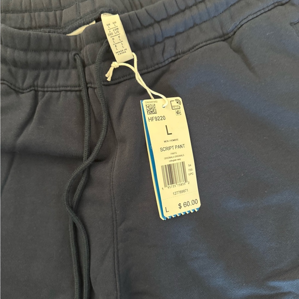 NEW Adult Men’s Adidas Navy and Gold Sweatpants Set SiZe L - Picture 5 of 6